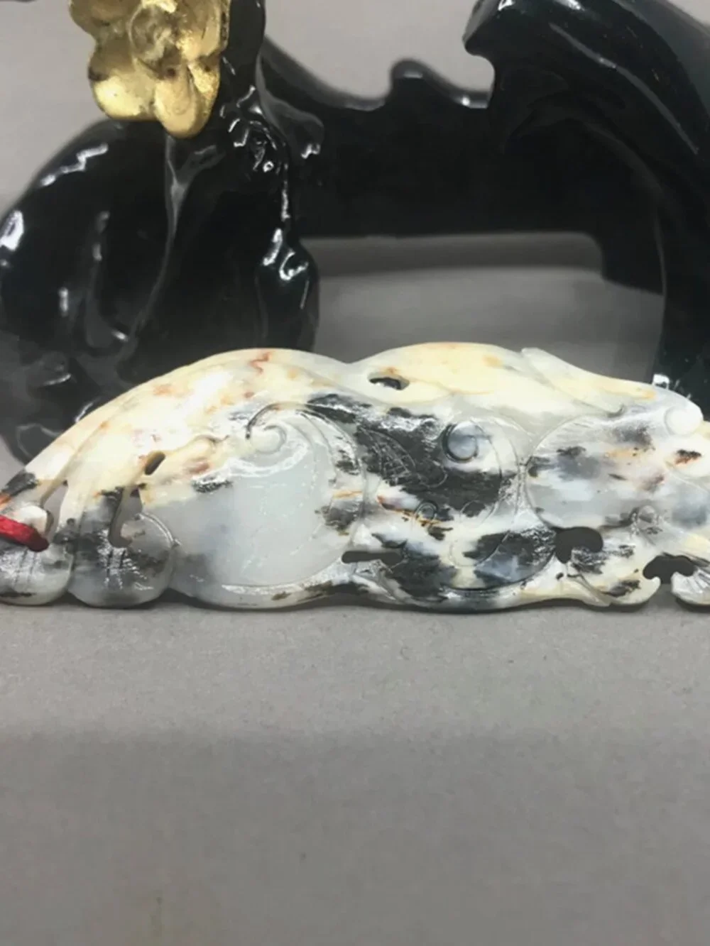 Vintage Chinese Hetian Jade Fortune Beast Pendant